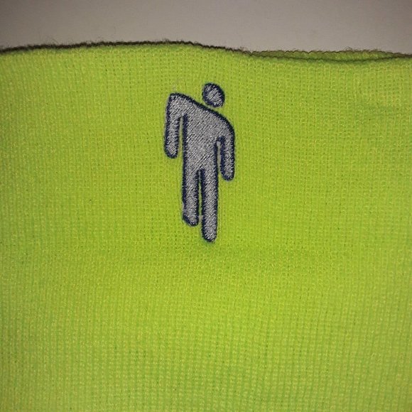 Billie Eilish Beanie / Hat Neon Green, Embroidered with Logo, YP Classics, EUC - Picture 7 of 9